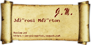 Járosi Márton névjegykártya