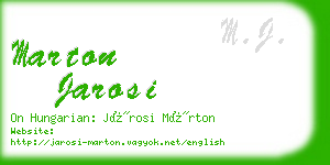 marton jarosi business card